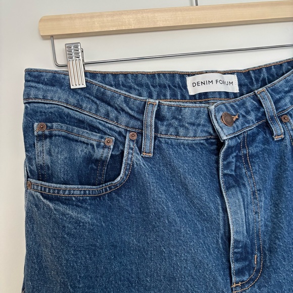 Denim Forum Remy Hi Rise Wide Jeans Size 30 Medium Blue - Picture 3 of 6